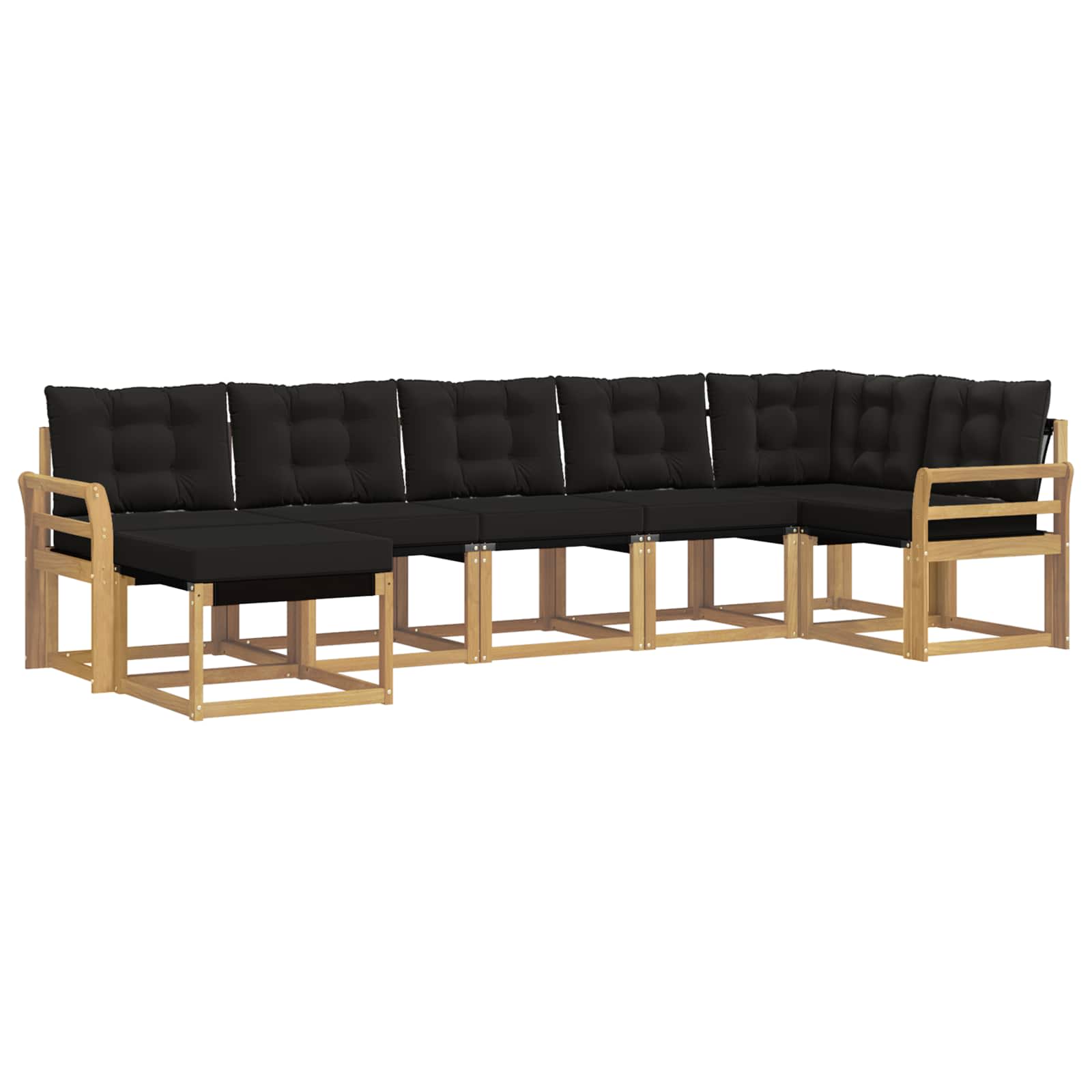 vidaXL Zestaw sof na zewnątrz z poduszką 7 pcs biały i czarny