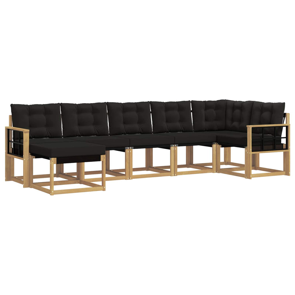 vidaXL Zestaw sof na zewnątrz z poduszką 7 pcs biały i czarny