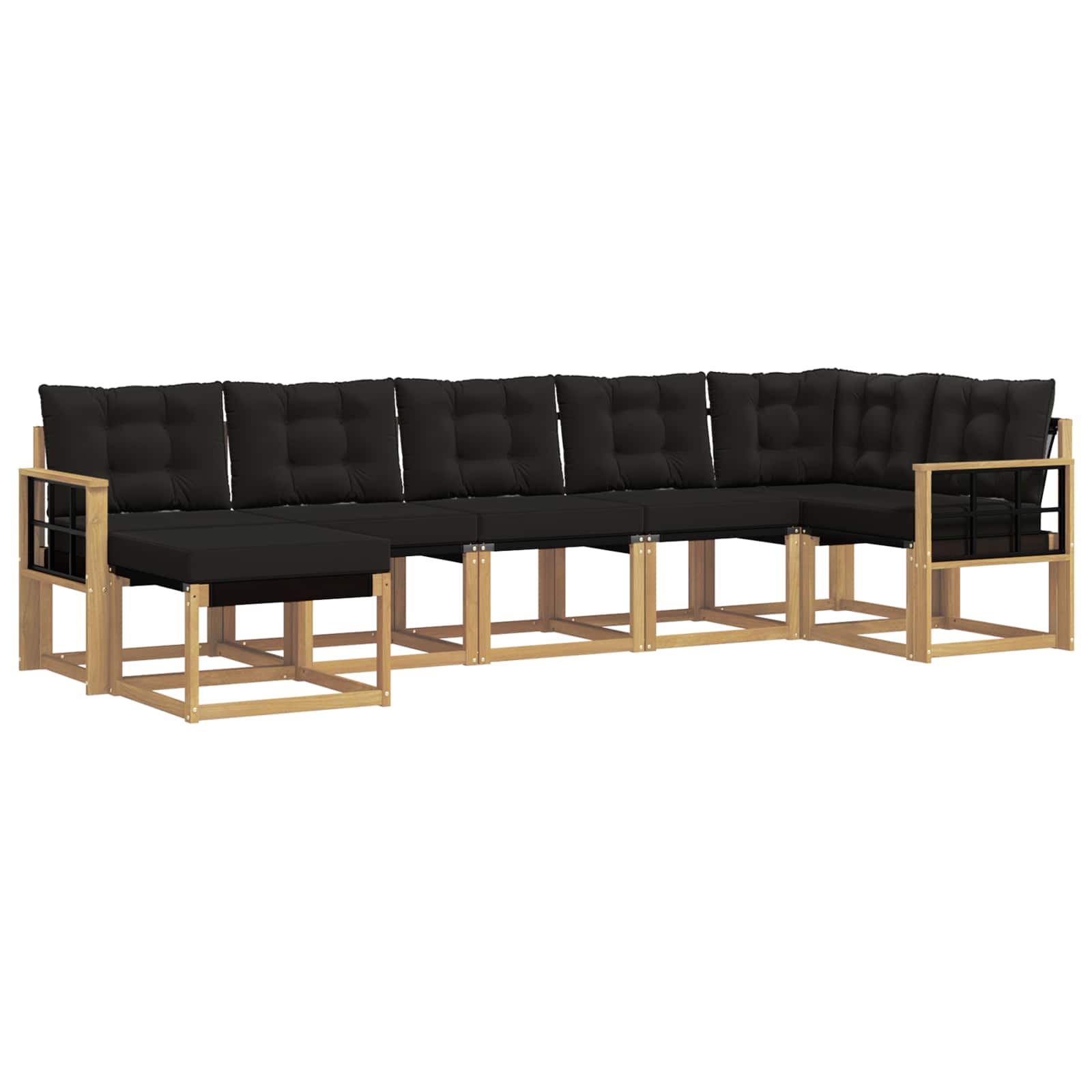vidaXL Zestaw sof na zewnątrz z poduszką 7 pcs biały i czarny