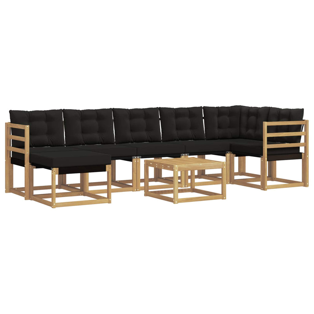 vidaXL Zestaw sof na zewnątrz z poduszką 8 pcs biały i czarny