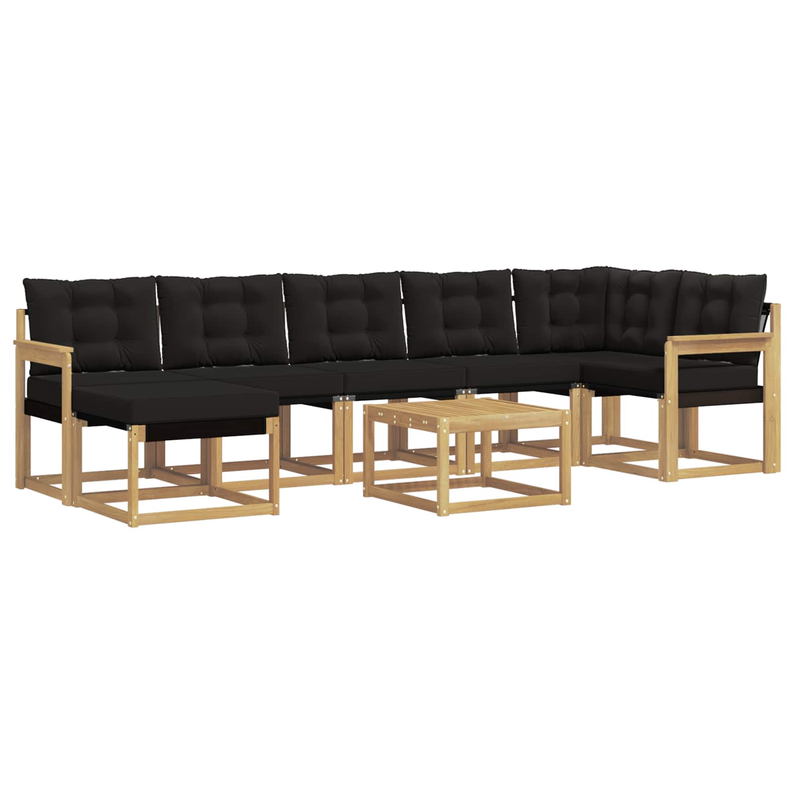 vidaXL Zestaw sof na zewnątrz z poduszką 8 pcs biały i czarny