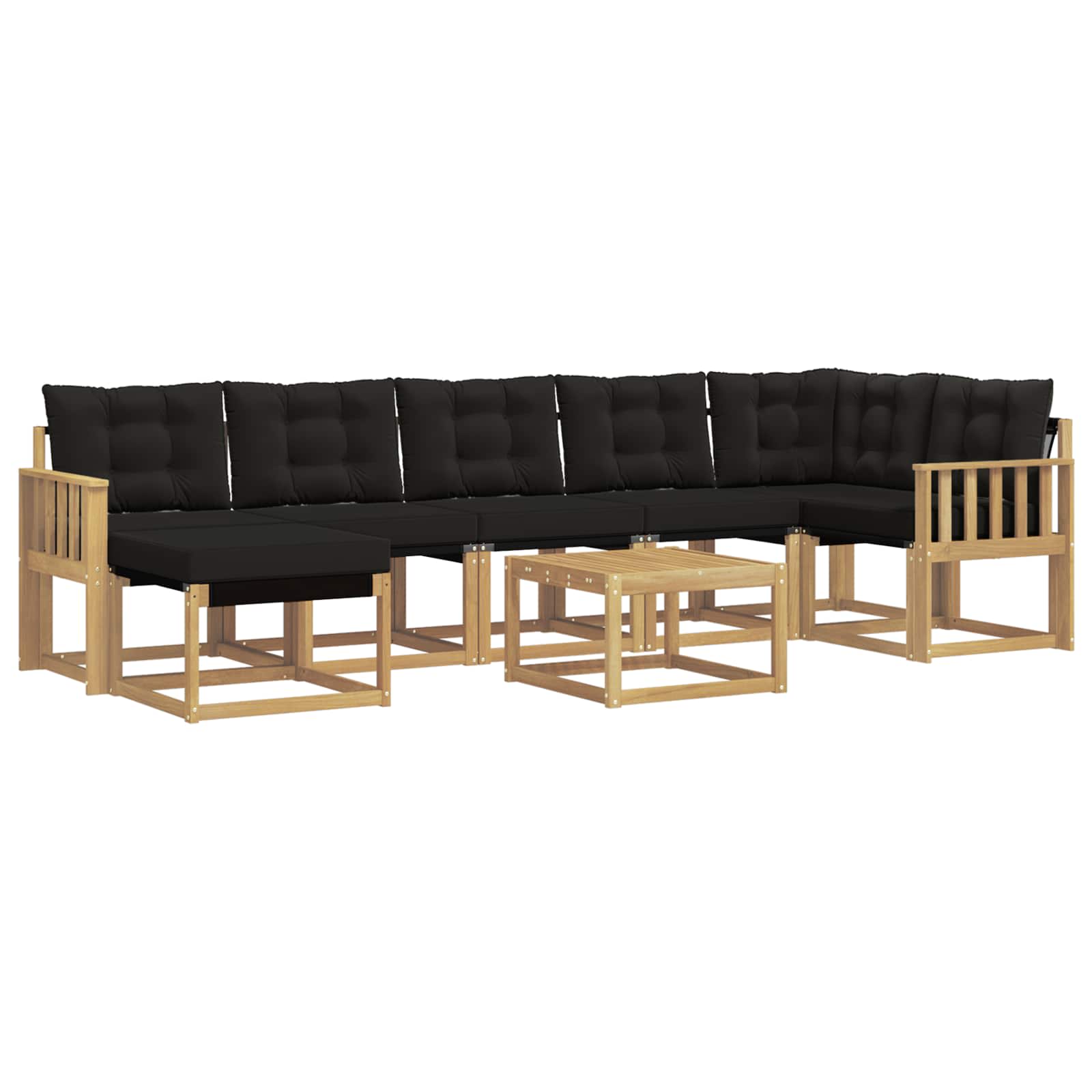 vidaXL Zestaw sof na zewnątrz z poduszką 8 pcs biały i czarny