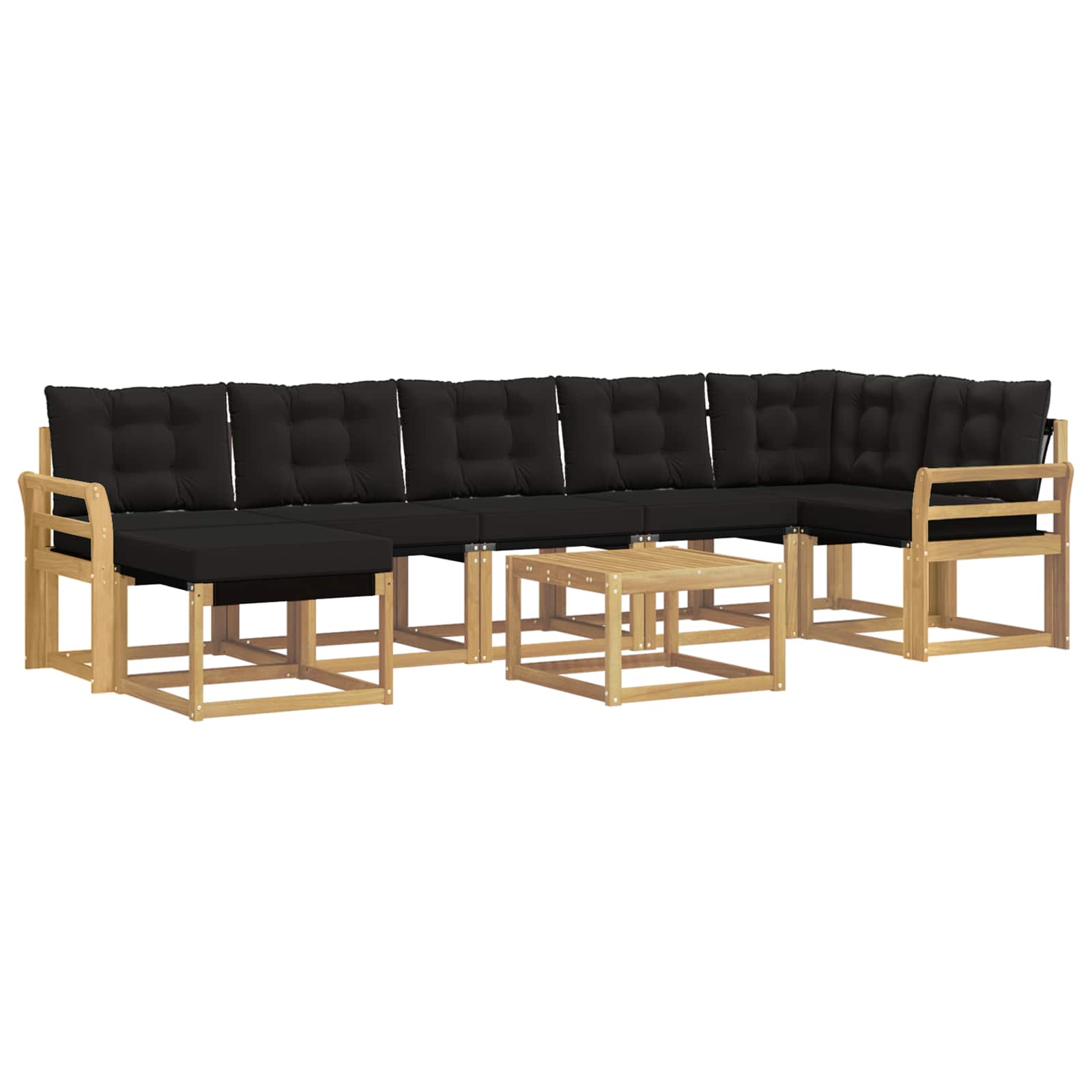 vidaXL Zestaw sof na zewnątrz z poduszką 8 pcs biały i czarny