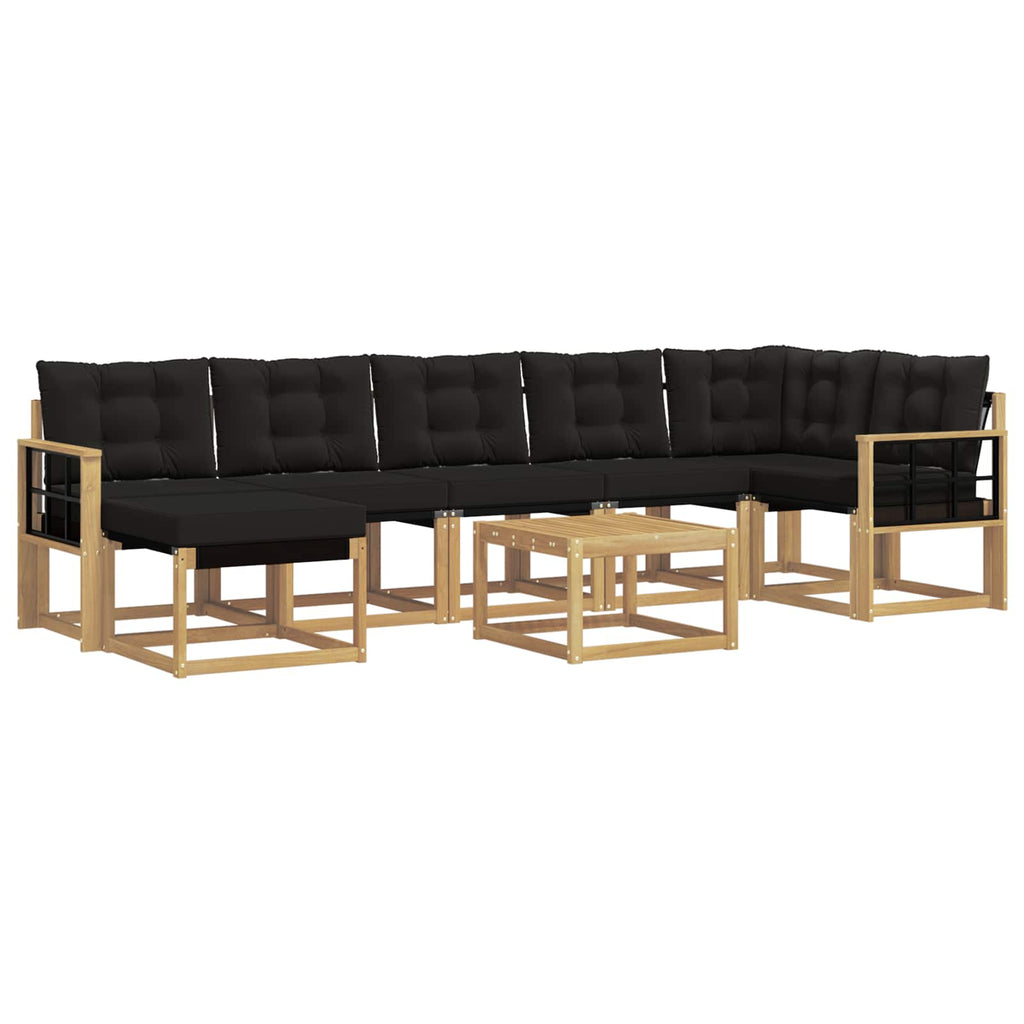 vidaXL Zestaw sof na zewnątrz z poduszką 8 pcs biały i czarny