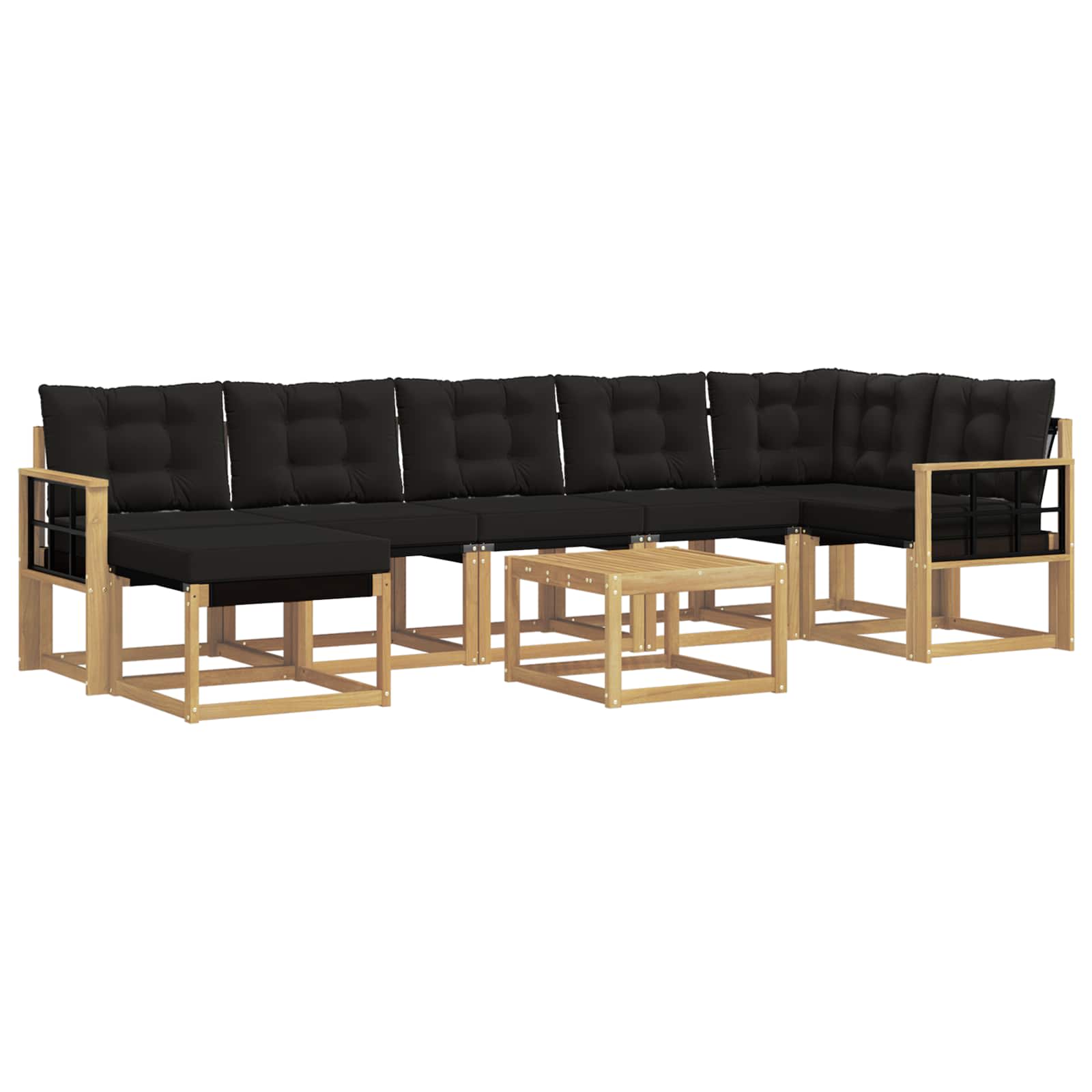 vidaXL Zestaw sof na zewnątrz z poduszką 8 pcs biały i czarny