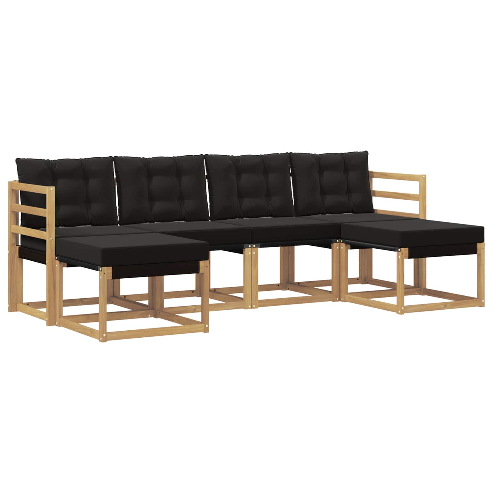 vidaXL Zestaw sof na zewnątrz z poduszką 6 pcs biały i czarny