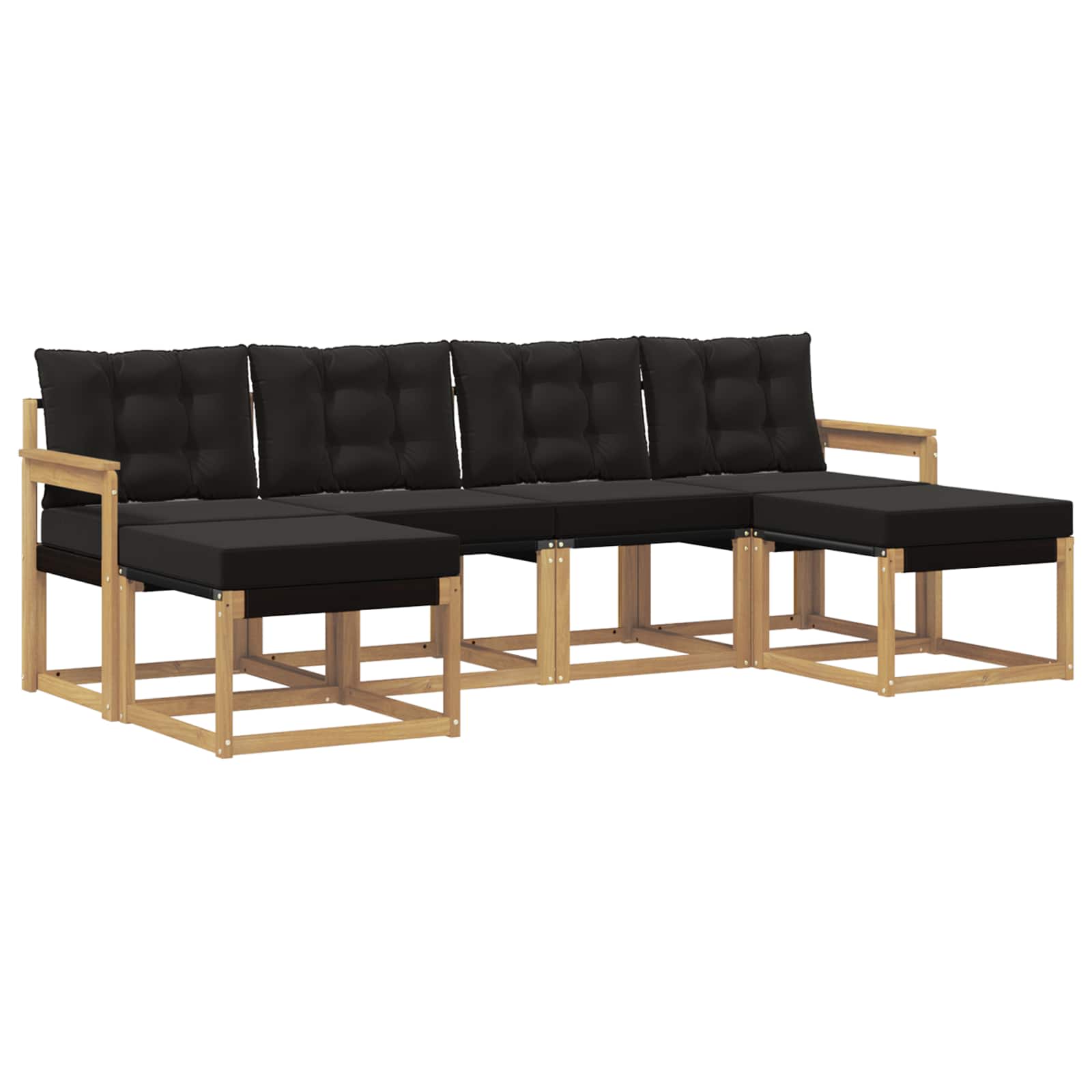 vidaXL Zestaw sof na zewnątrz z poduszką 6 pcs biały i czarny