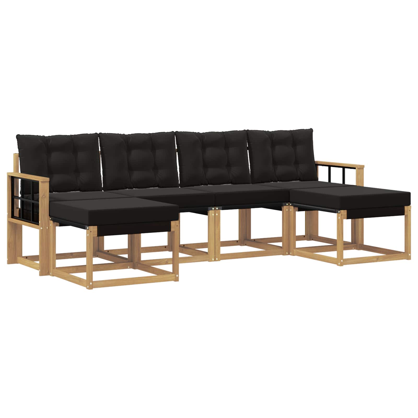 vidaXL Zestaw sof na zewnątrz z poduszką 6 pcs biały i czarny
