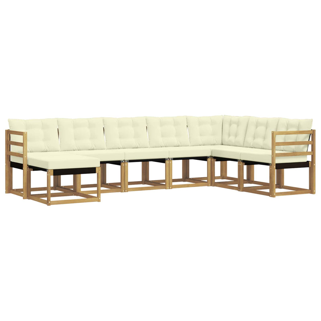 vidaXL Zestaw sof na zewnątrz z poduszką 8 pcs Biały i kremowy