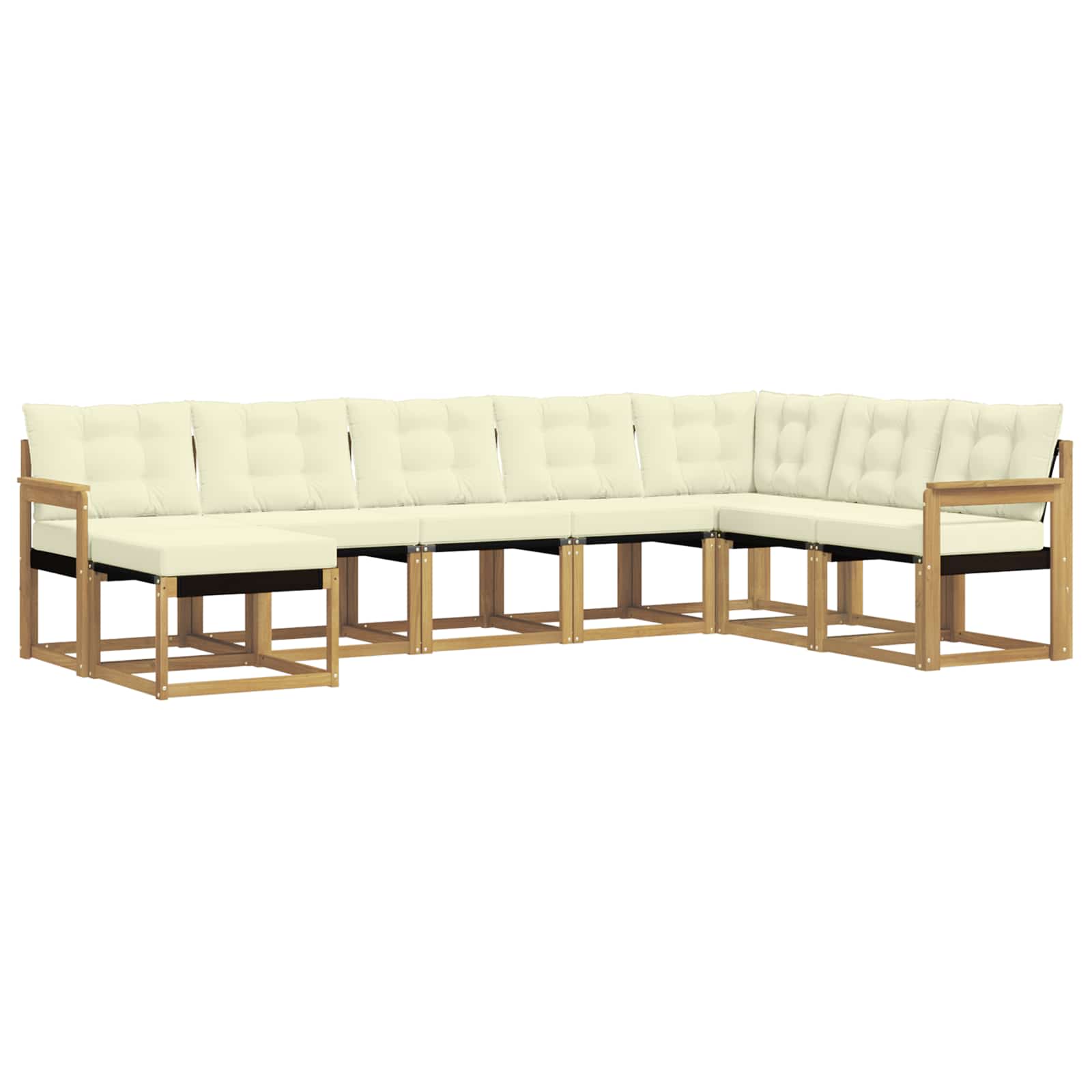 vidaXL Zestaw sof na zewnątrz z poduszką 8 pcs Biały i kremowy