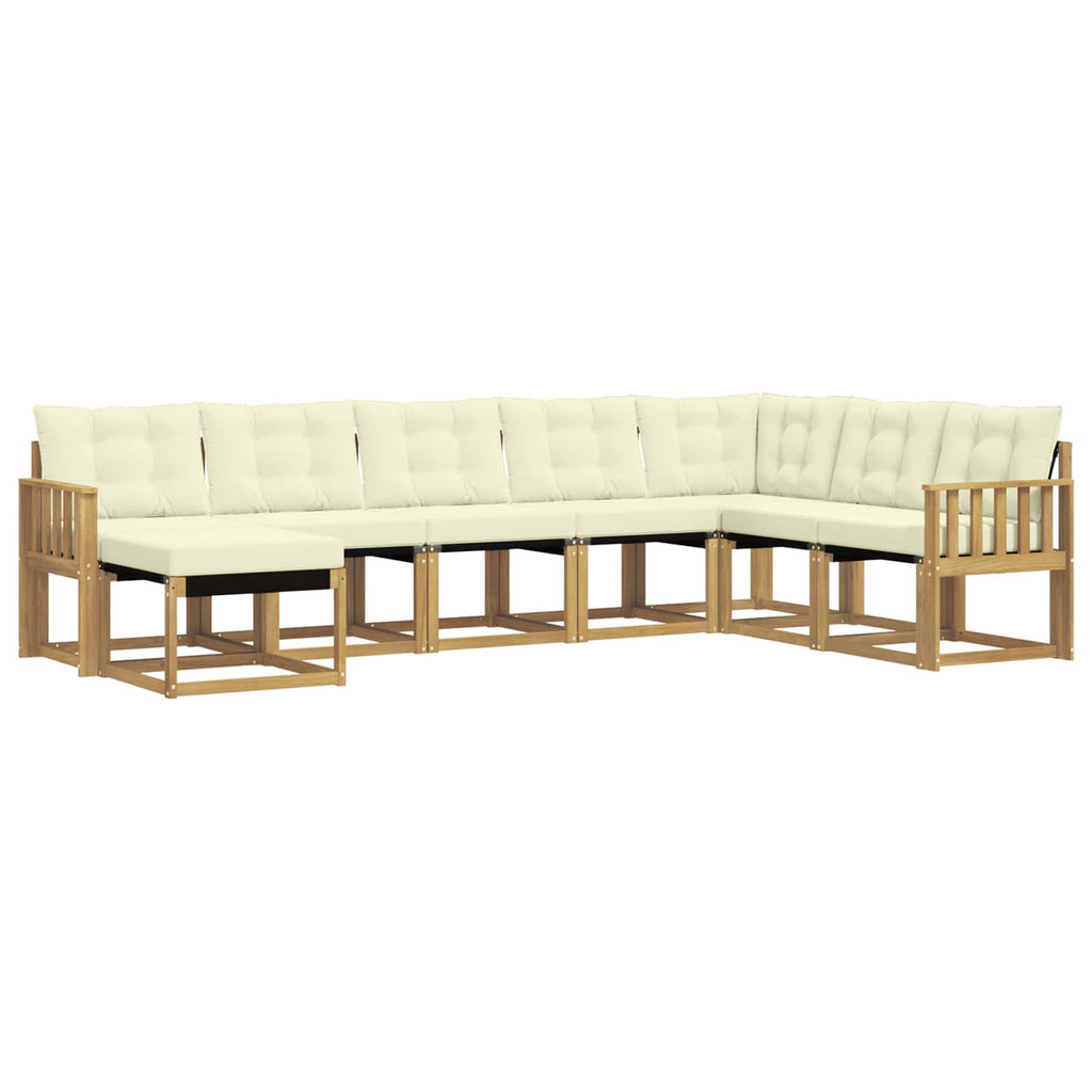 vidaXL Zestaw sof na zewnątrz z poduszką 8 pcs Biały i kremowy