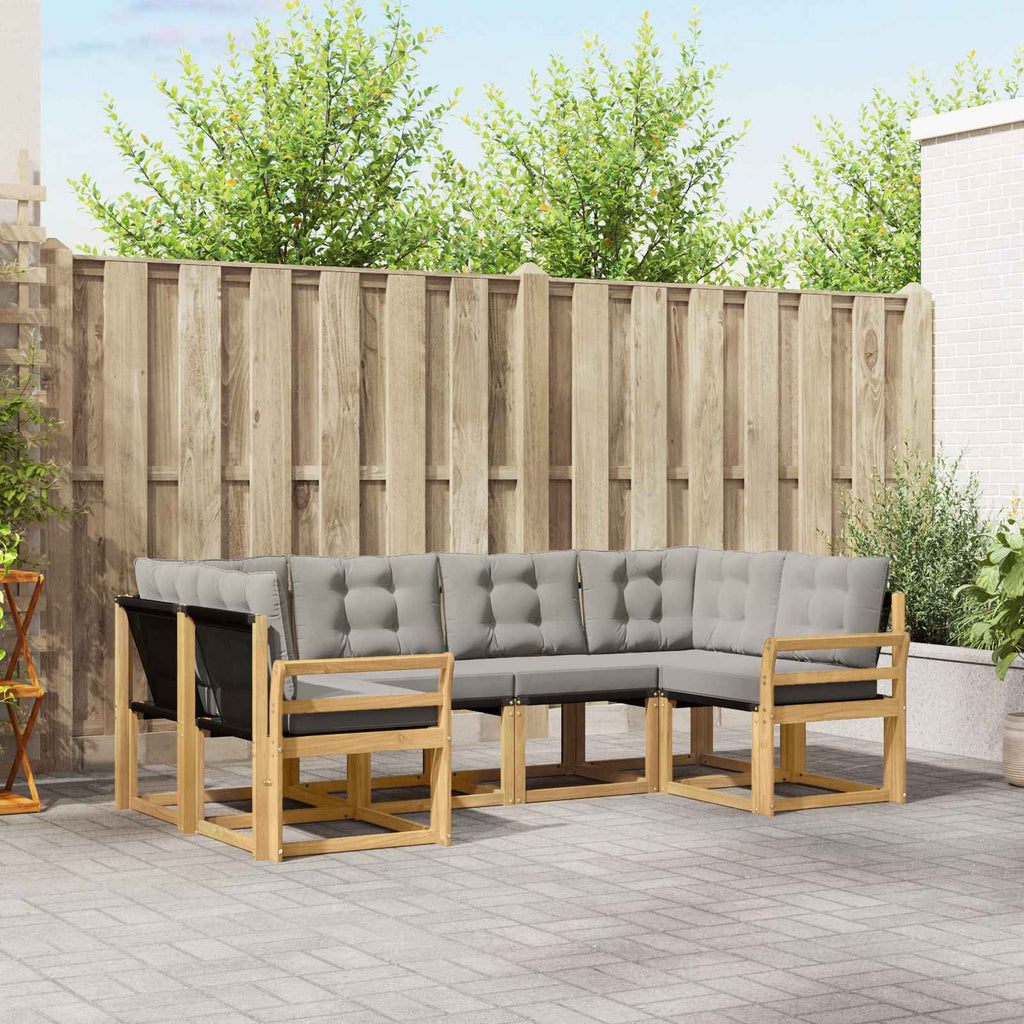 vidaXL Zestaw sof na zewnątrz z poduszką 6 pcs Biały i jasnoszary