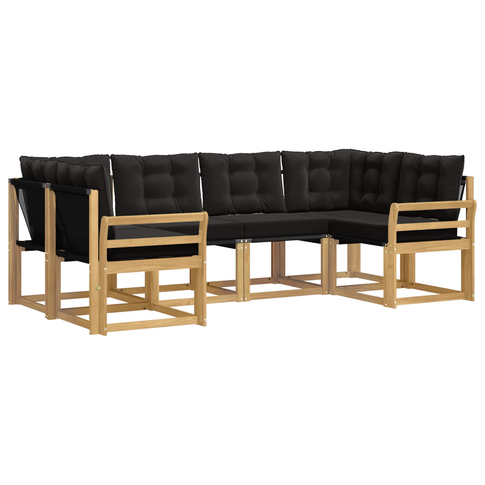 vidaXL Zestaw sof na zewnątrz z poduszką 6 pcs biały i czarny