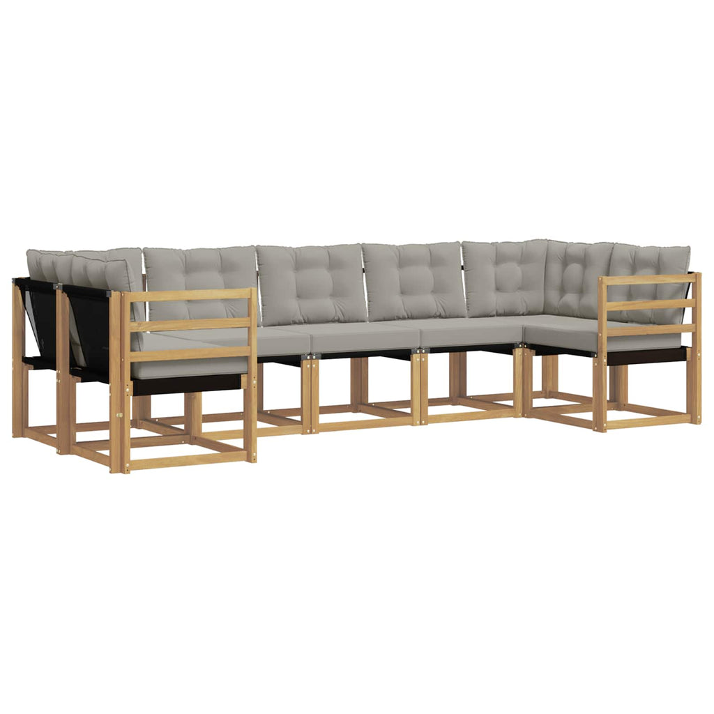 vidaXL Zestaw sof na zewnątrz z poduszką 7 pcs Biały i jasnoszary