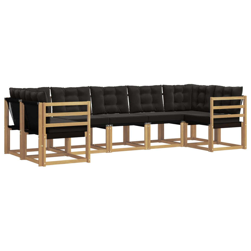 vidaXL Zestaw sof na zewnątrz z poduszką 7 pcs biały i czarny
