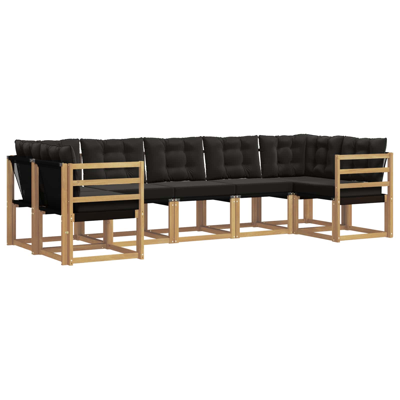 vidaXL Zestaw sof na zewnątrz z poduszką 7 pcs biały i czarny