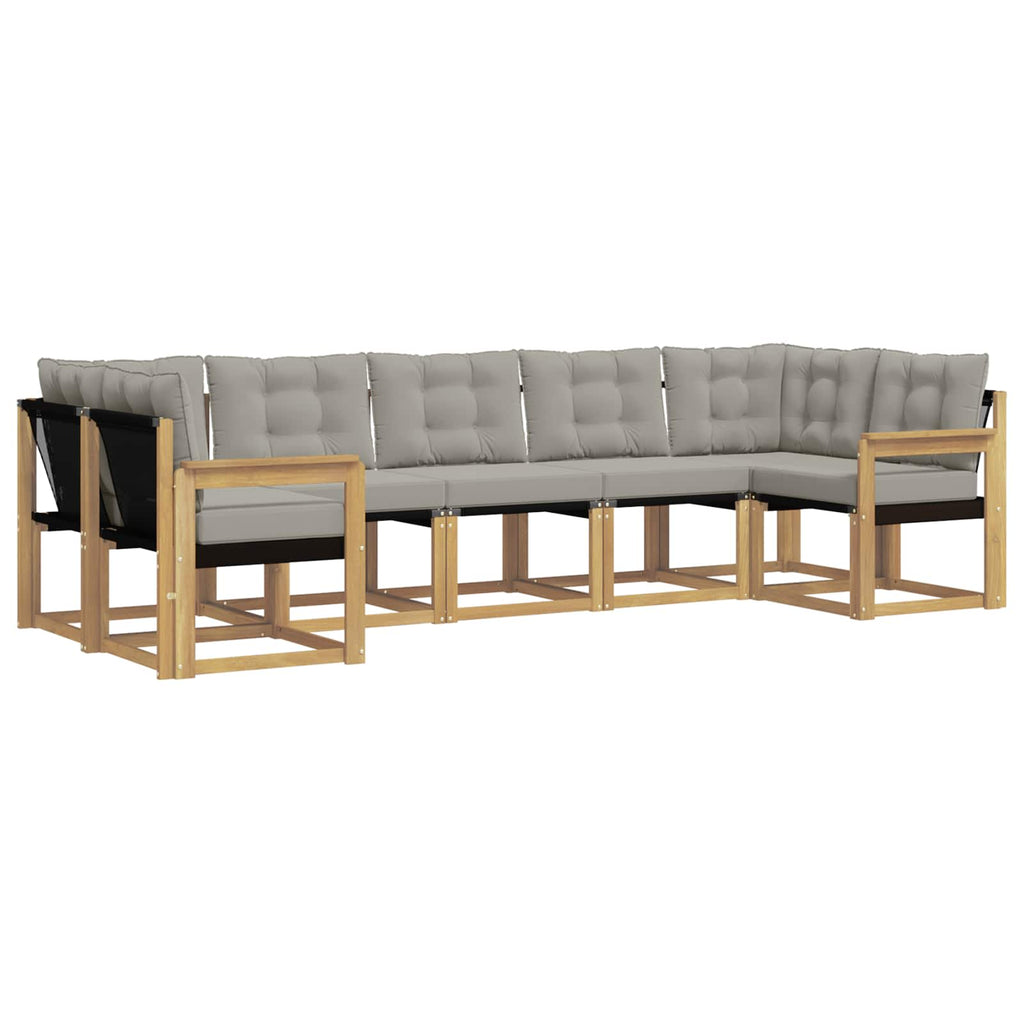vidaXL Zestaw sof na zewnątrz z poduszką 7 pcs Biały i jasnoszary