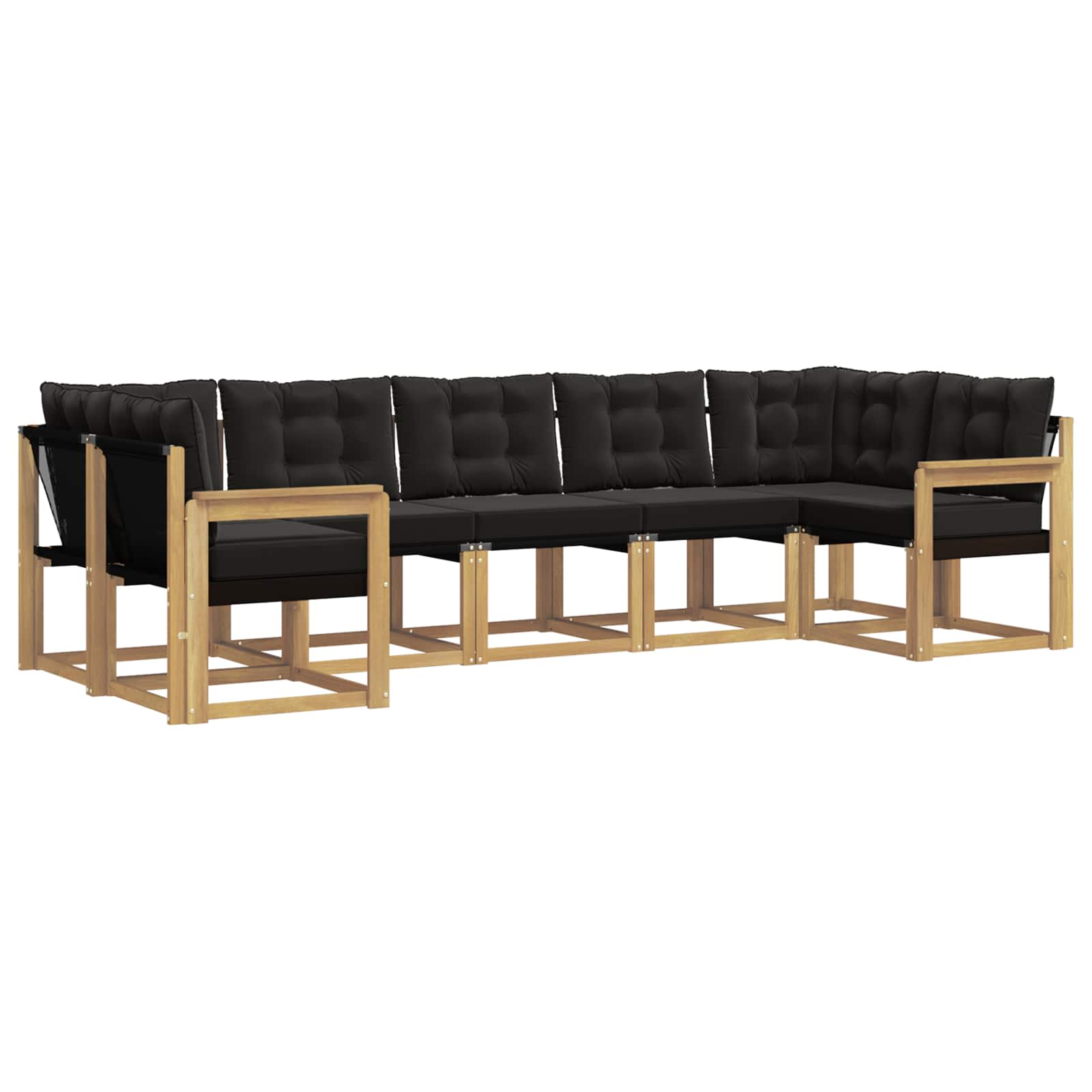 vidaXL Zestaw sof na zewnątrz z poduszką 7 pcs biały i czarny