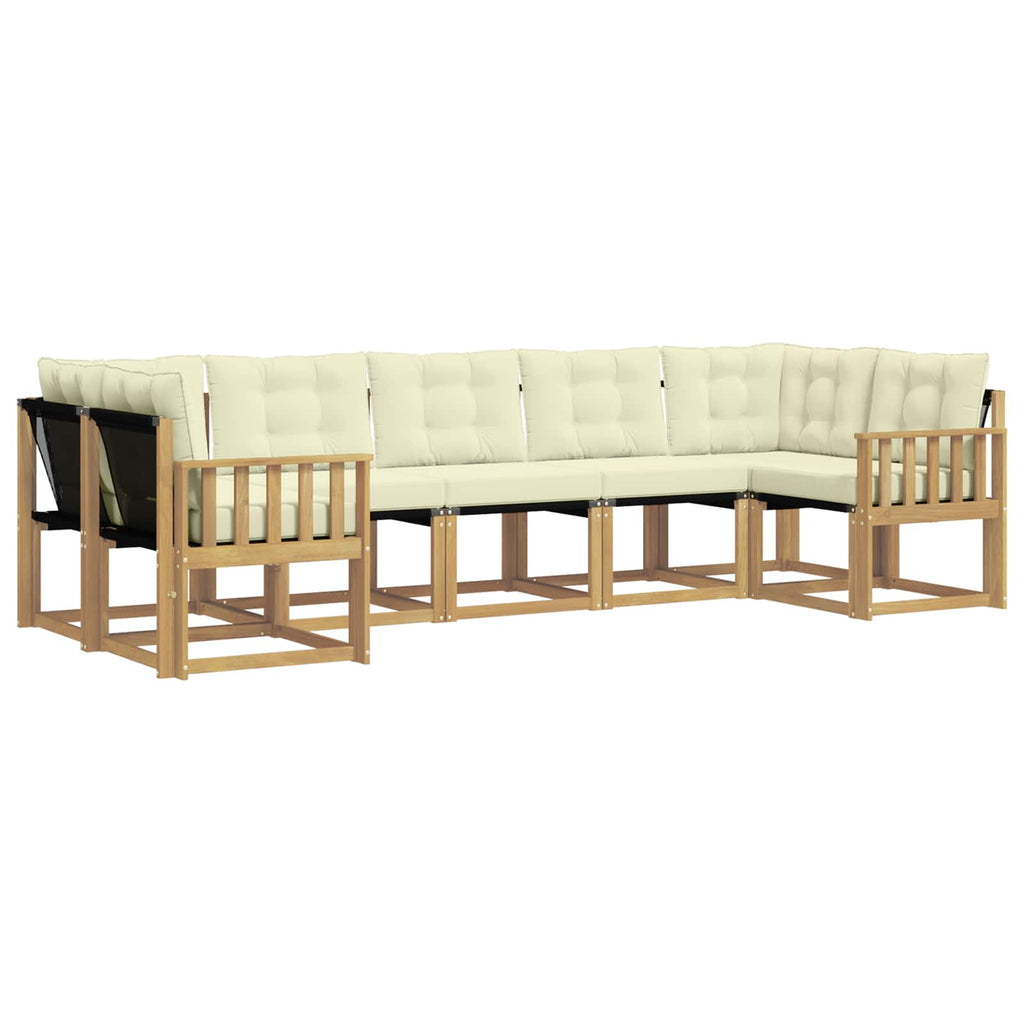 vidaXL Zestaw sof na zewnątrz z poduszką 7 pcs Biały i kremowy