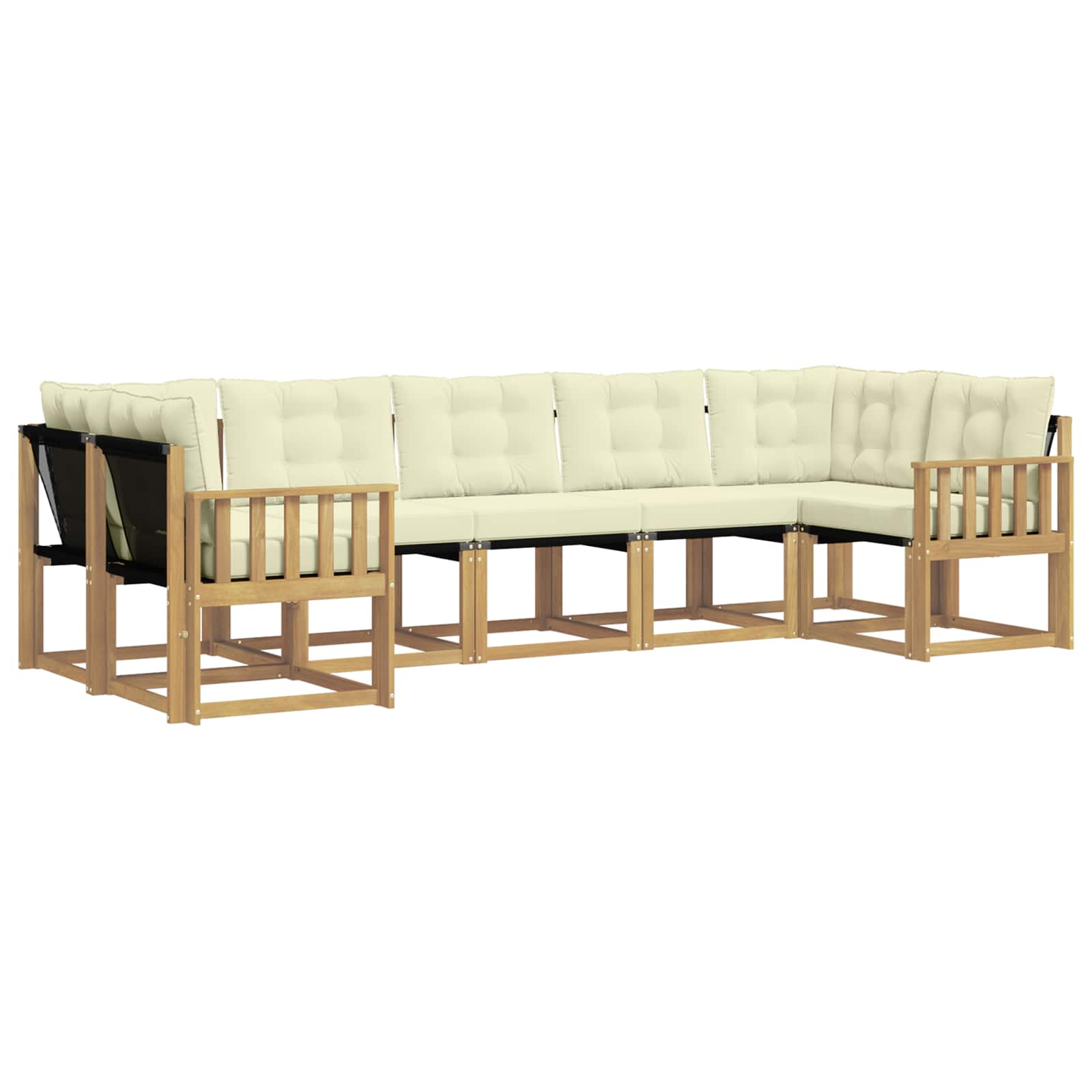 vidaXL Zestaw sof na zewnątrz z poduszką 7 pcs Biały i kremowy