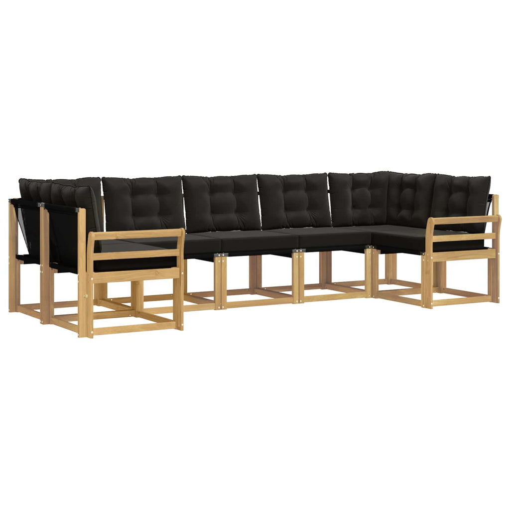 vidaXL Zestaw sof na zewnątrz z poduszką 7 pcs biały i czarny