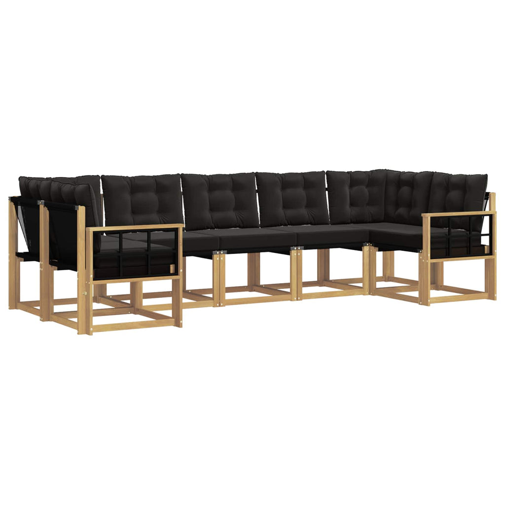 vidaXL Zestaw sof na zewnątrz z poduszką 7 pcs biały i czarny
