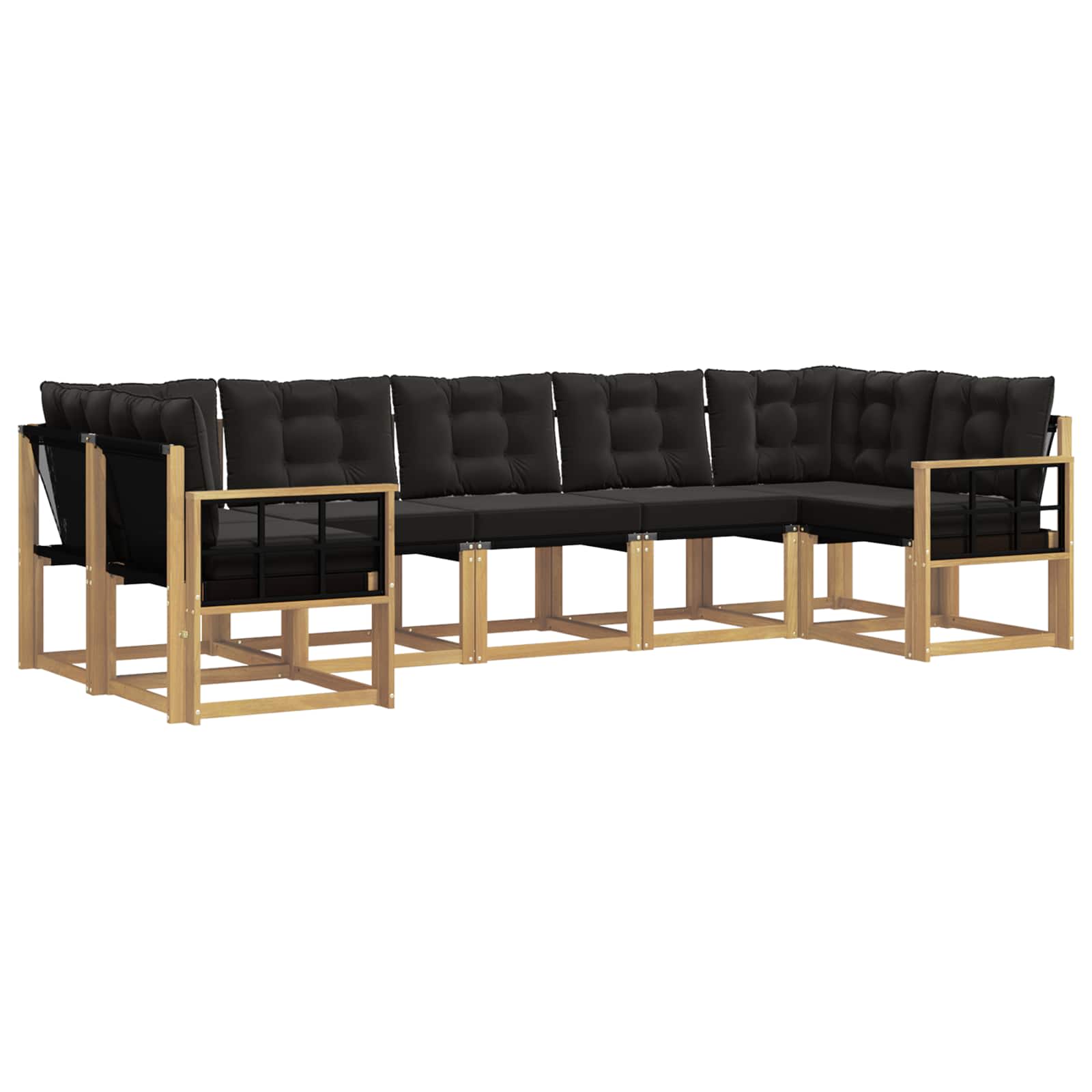 vidaXL Zestaw sof na zewnątrz z poduszką 7 pcs biały i czarny