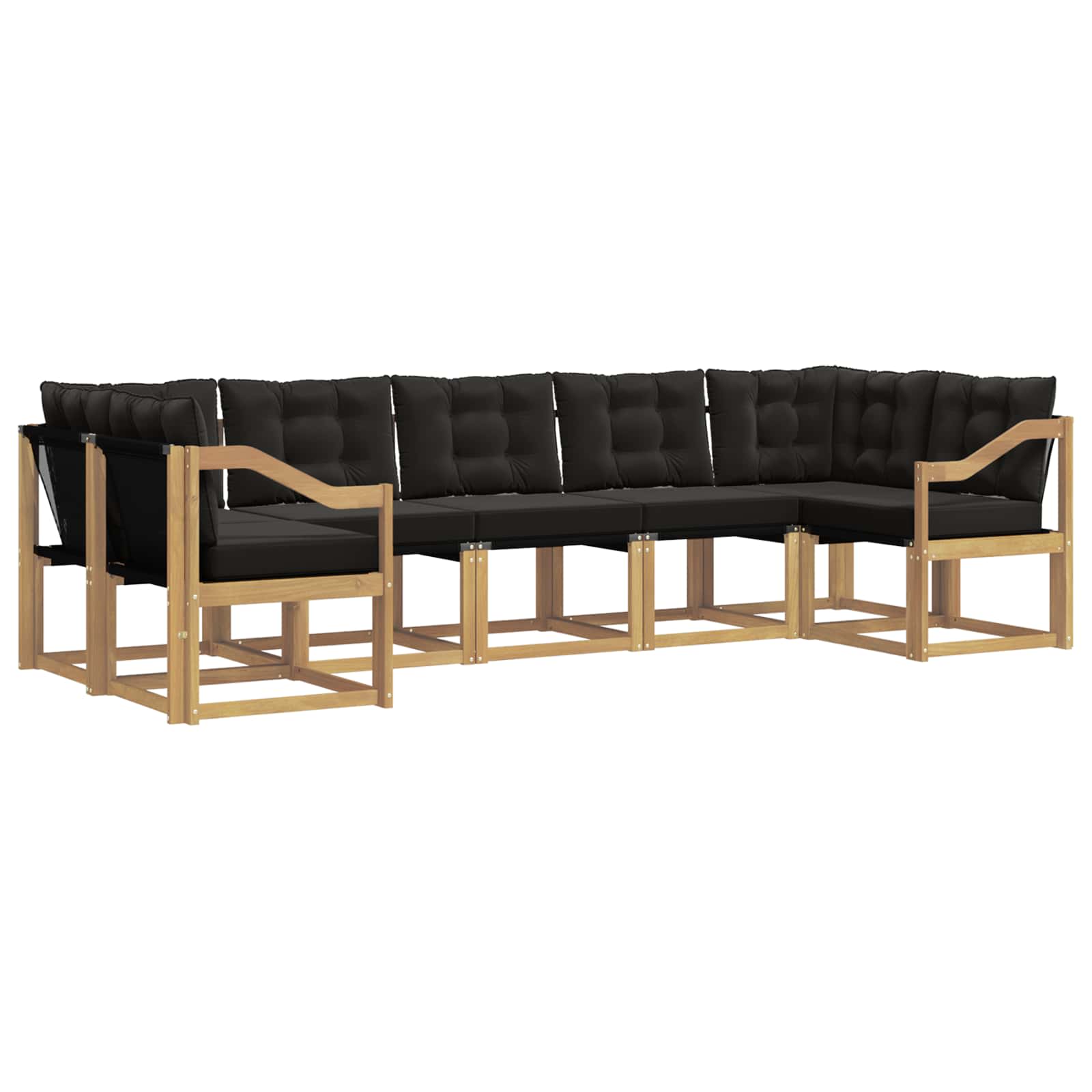vidaXL Zestaw sof na zewnątrz z poduszką 7 pcs biały i czarny