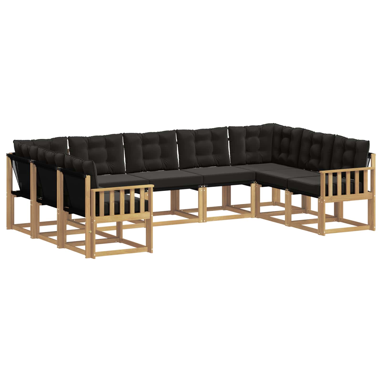 vidaXL Zestaw sof na zewnątrz z poduszką 9 pcs biały i czarny