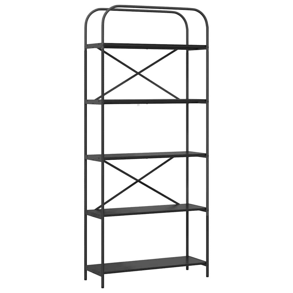 vidaXL Półka na książki Czarny Dąb 80 x 30 x 183 cm