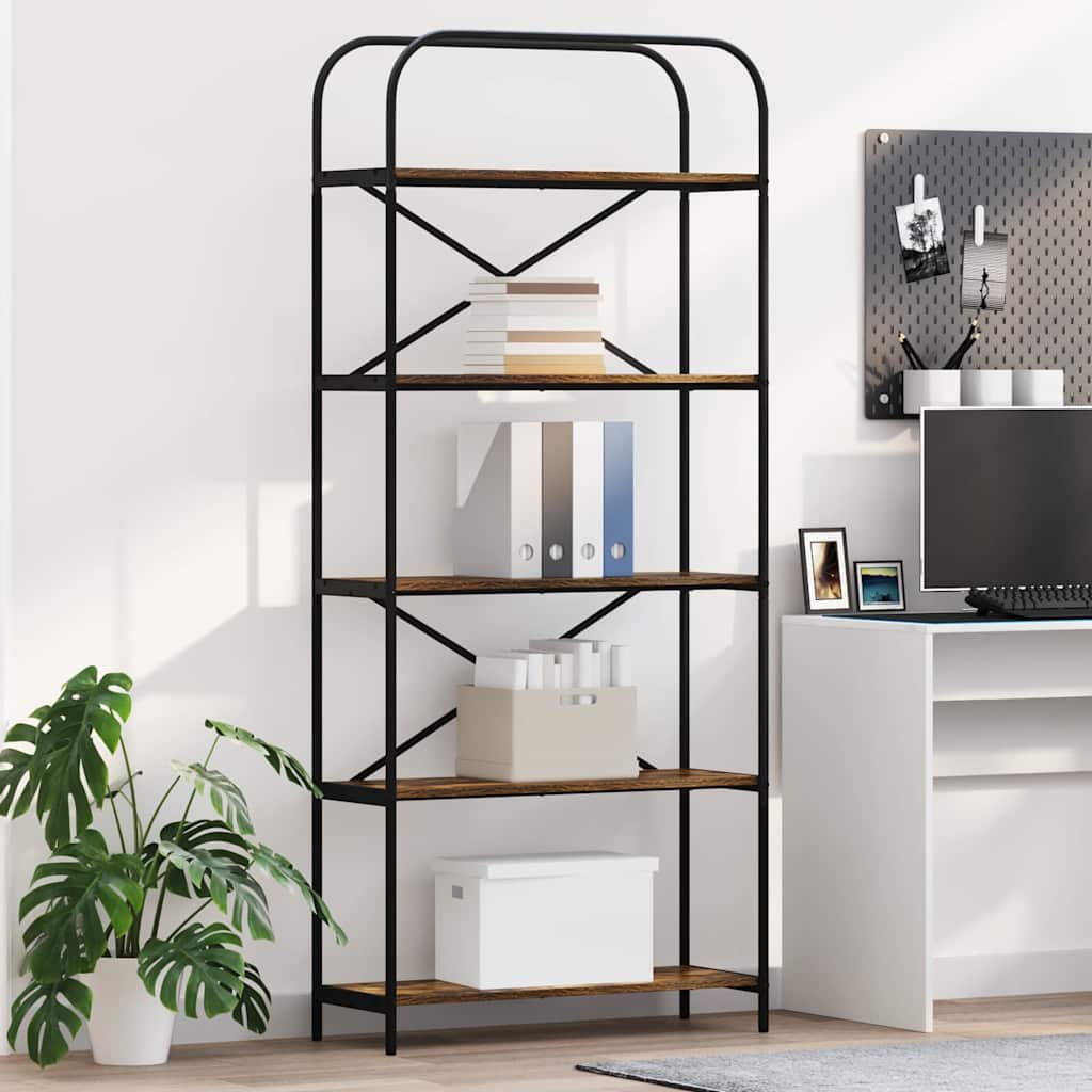 vidaXL Półka na książki Dąb wędzony 80 x 30 x 183 cm