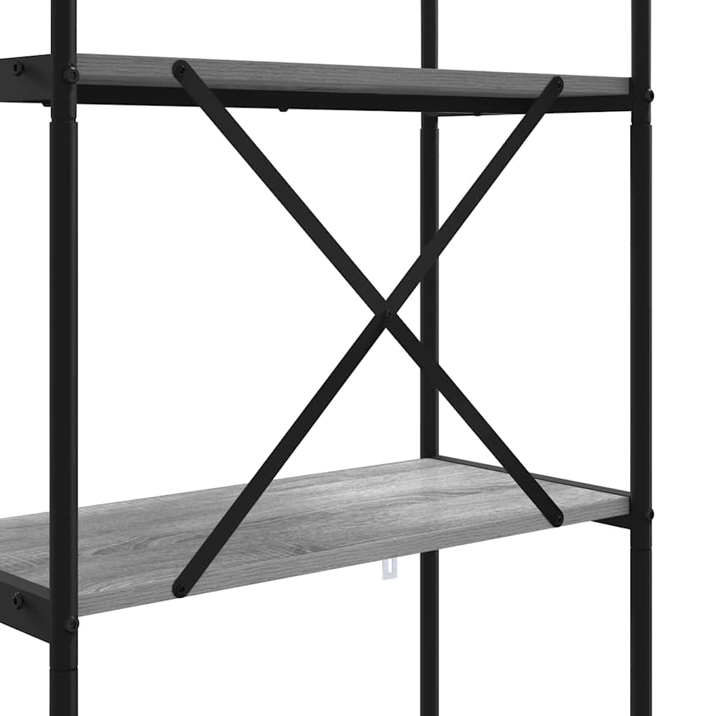 vidaXL Półka na książki Szary Sonoma 80 x 30 x 146 cm