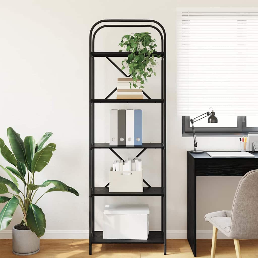 vidaXL Półka na książki Czarny Dąb 60 x 30 x 183 cm