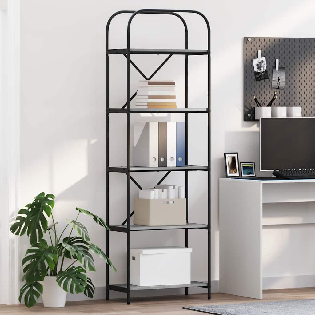 vidaXL Półka na książki Szary Sonoma 60 x 30 x 183 cm