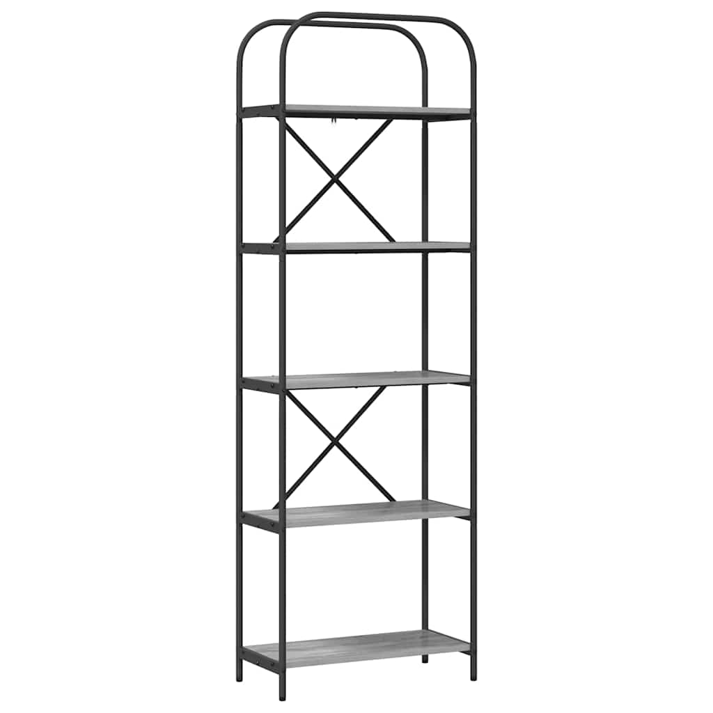vidaXL Półka na książki Szary Sonoma 60 x 30 x 183 cm