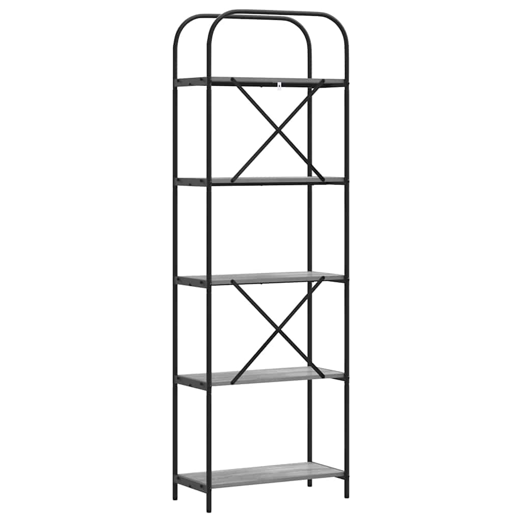 vidaXL Półka na książki Szary Sonoma 60 x 30 x 183 cm