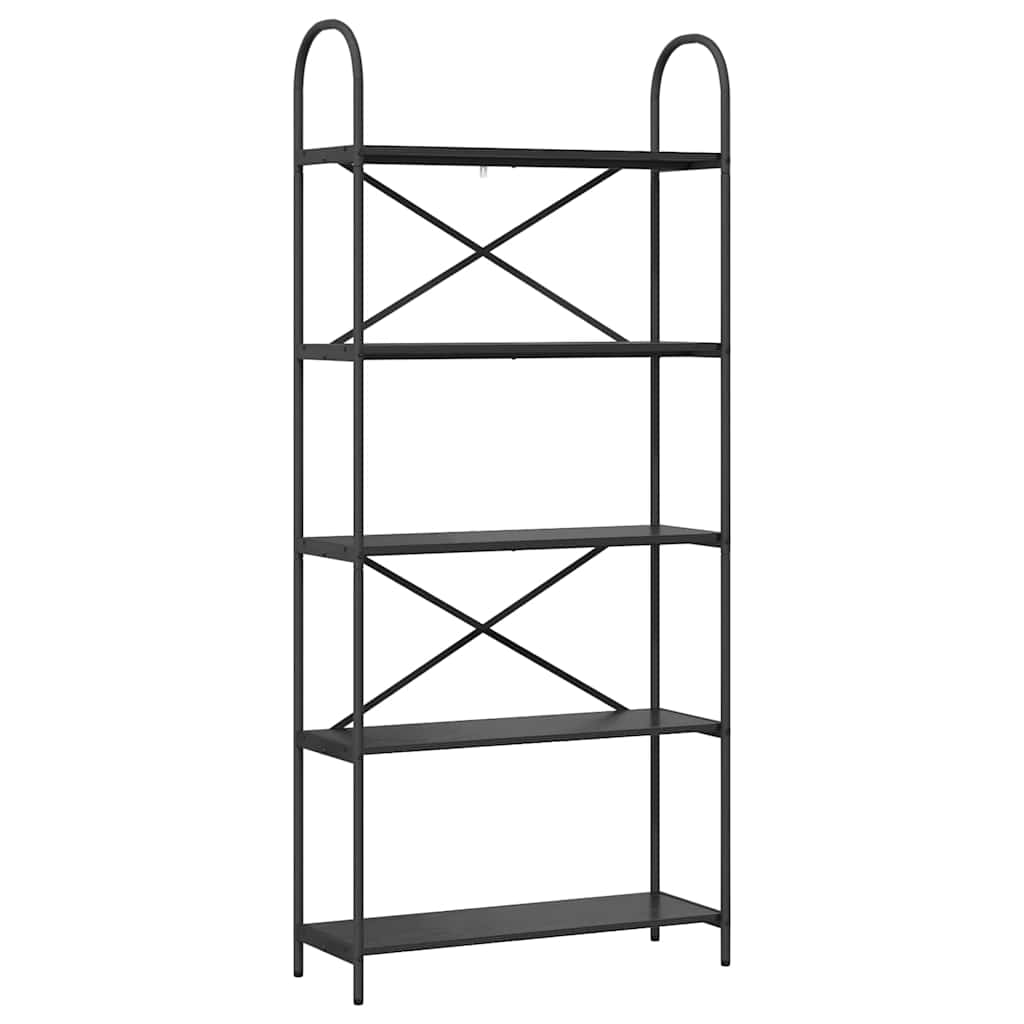 vidaXL Półka na książki Czarny Dąb 80 x 30 x 183 cm