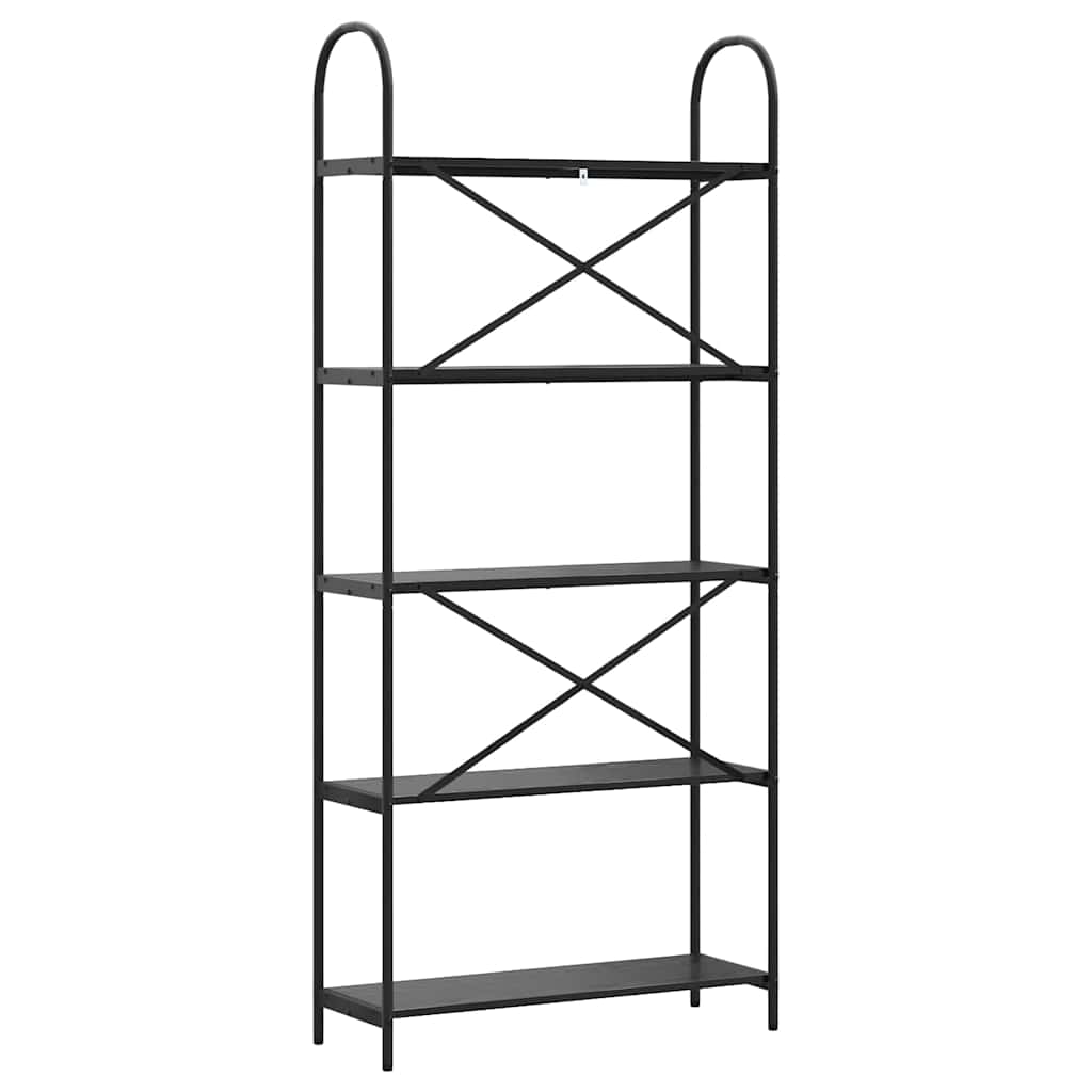 vidaXL Półka na książki Czarny Dąb 80 x 30 x 183 cm