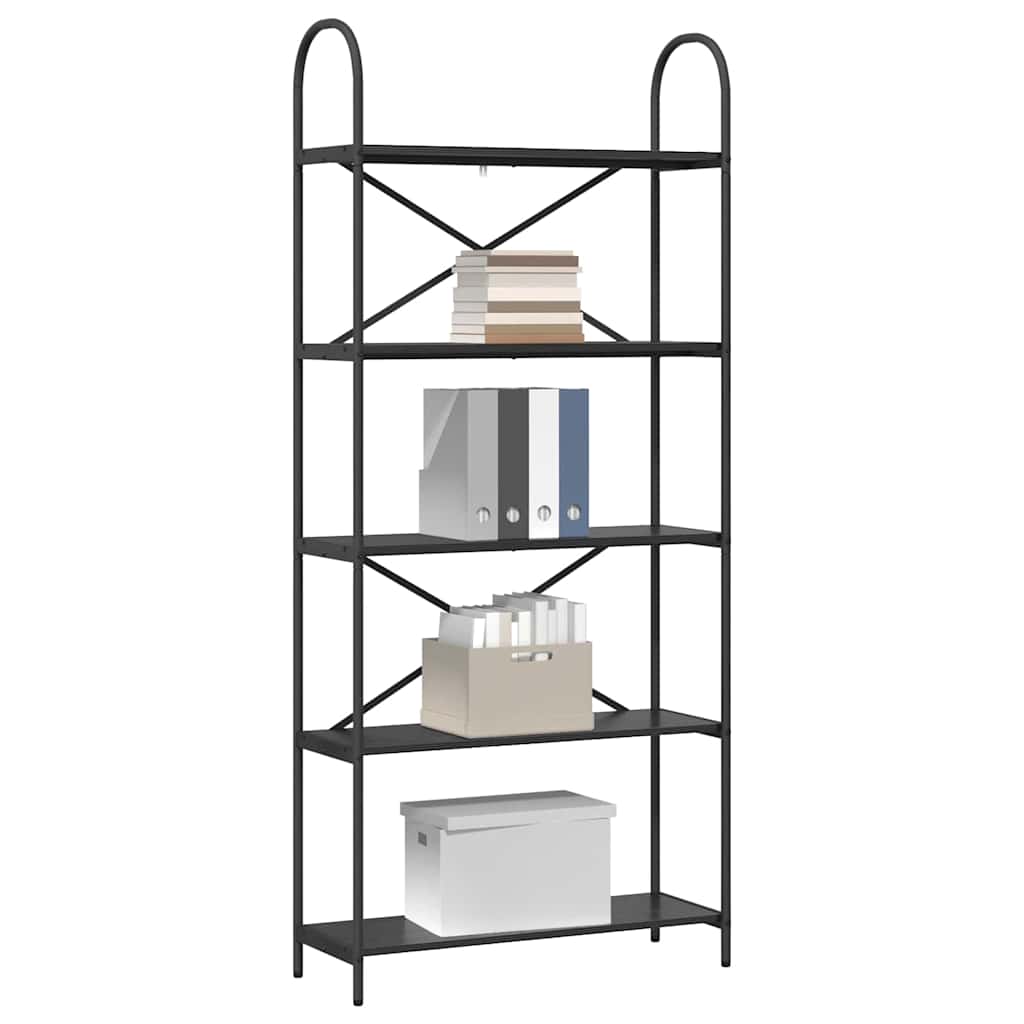 vidaXL Półka na książki Czarny Dąb 80 x 30 x 183 cm