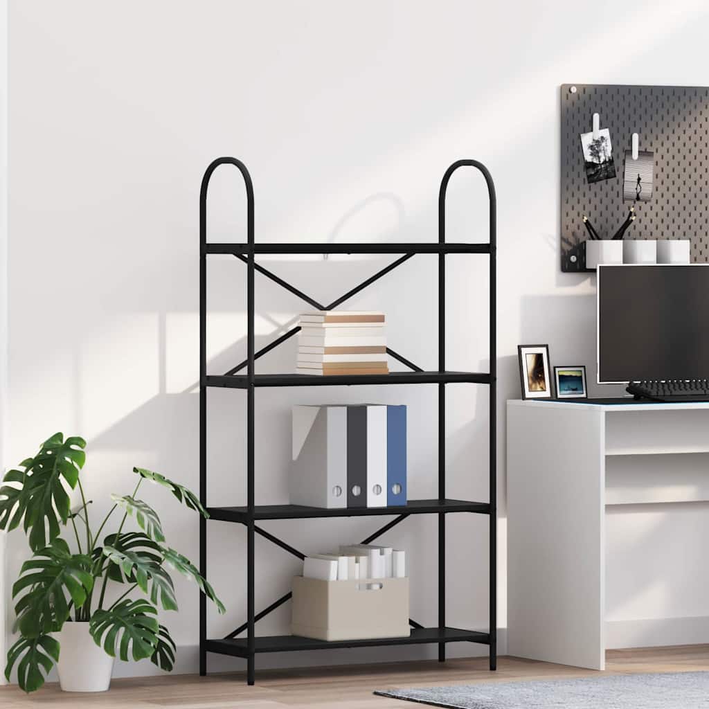 vidaXL Półka na książki Czarny Dąb 80 x 30 x 146 cm