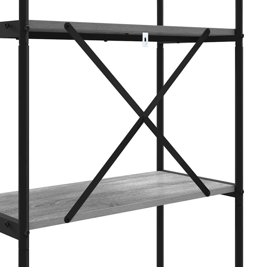 vidaXL Półka na książki Szary Sonoma 80 x 30 x 146 cm
