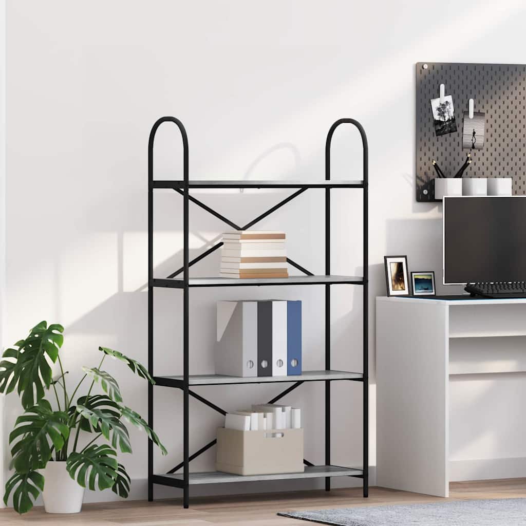 vidaXL Półka na książki Szary Sonoma 80 x 30 x 146 cm