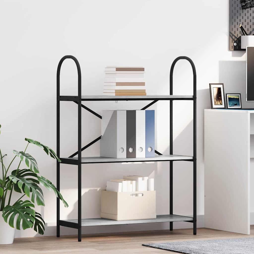 vidaXL Półka na książki Szary Sonoma 80 x 30 x 109 cm