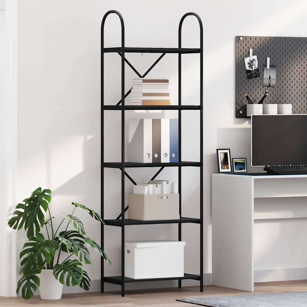 vidaXL Półka na książki Czarny Dąb 60 x 30 x 183 cm