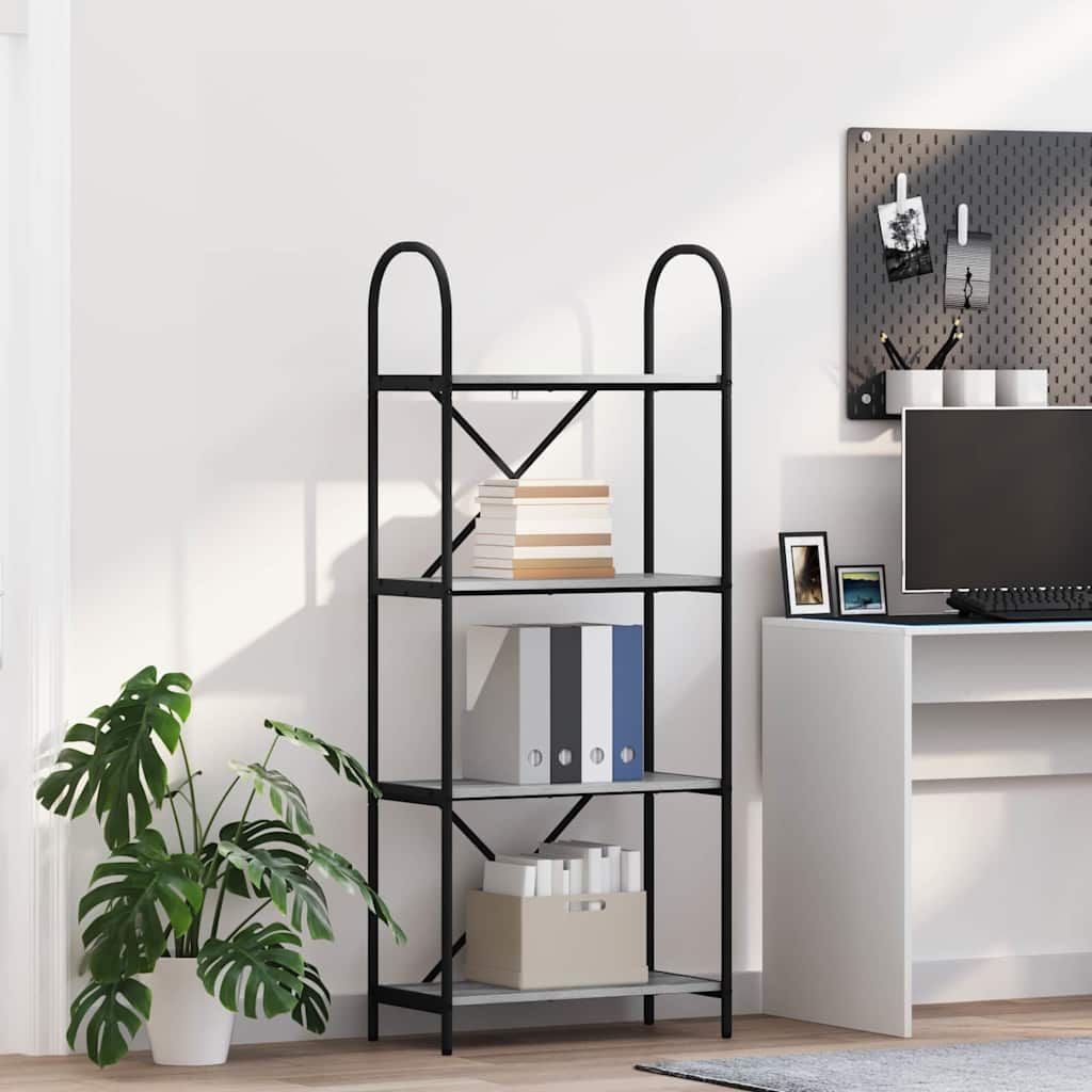 vidaXL Półka na książki Szary Sonoma 60 x 30 x 146 cm