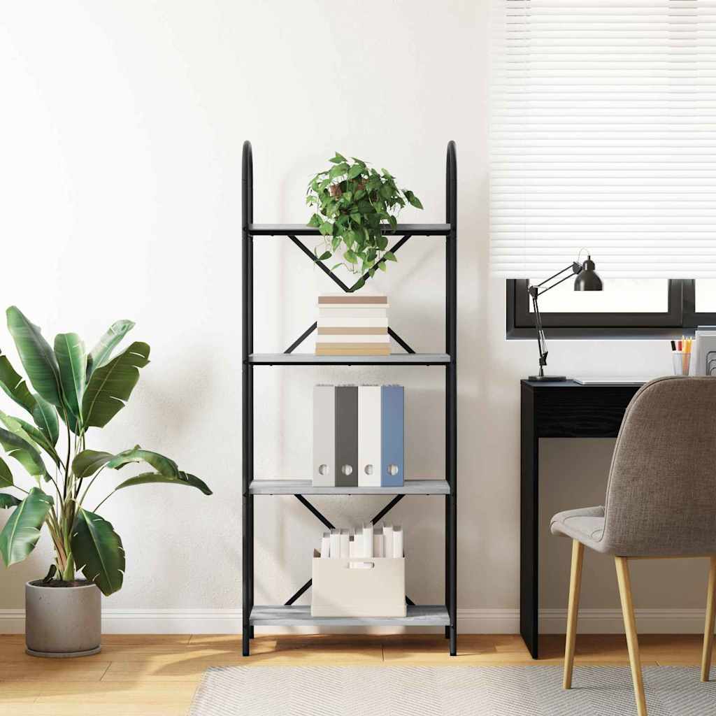 vidaXL Półka na książki Szary Sonoma 60 x 30 x 146 cm