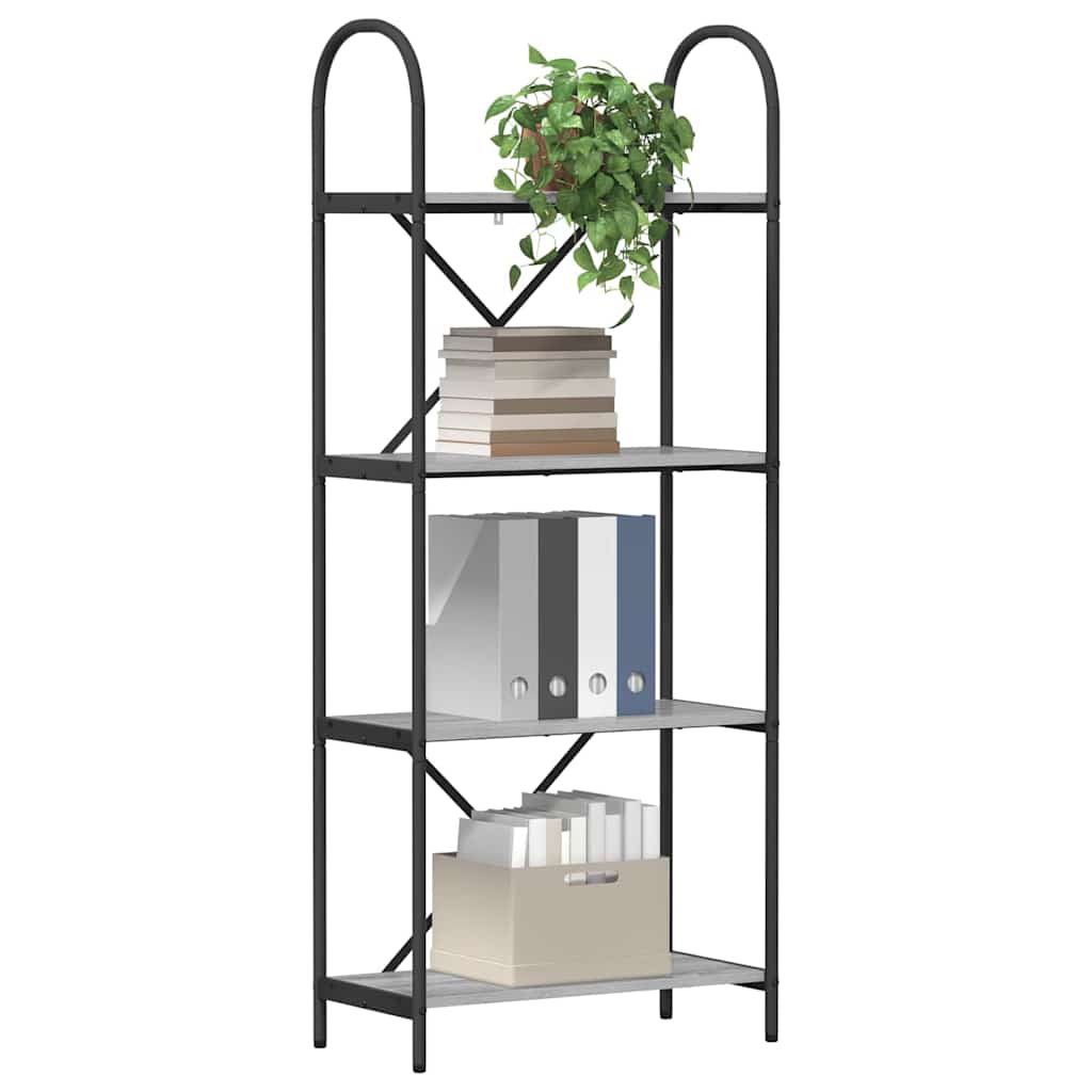 vidaXL Półka na książki Szary Sonoma 60 x 30 x 146 cm