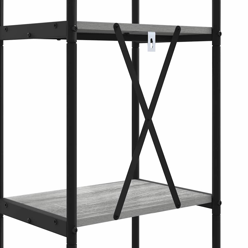 vidaXL Półka na książki Szary Sonoma 40 x 30 x 183 cm