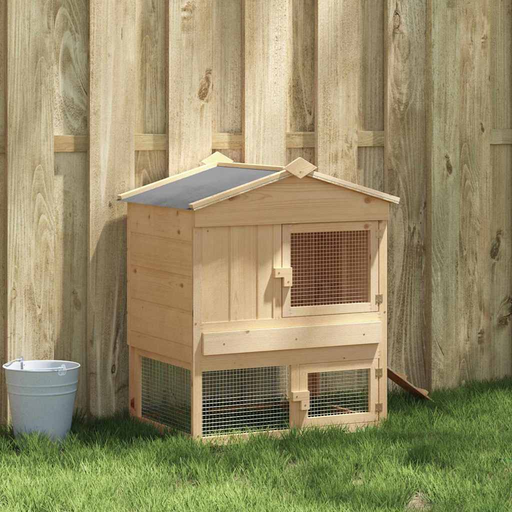 vidaXL Kurnik Brązowy 75 x 60 x 89 cm Lite drewno sosnowe