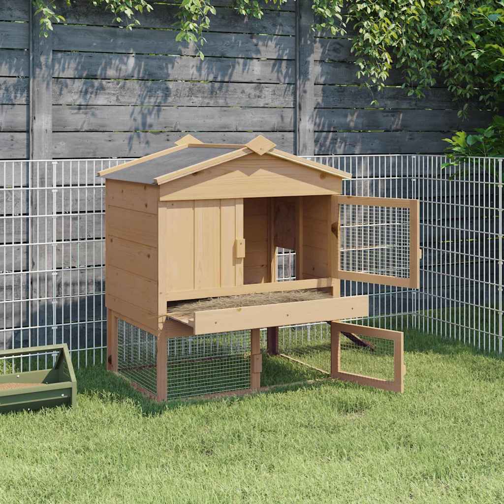 vidaXL Kurnik Brązowy 75 x 60 x 89 cm Lite drewno sosnowe